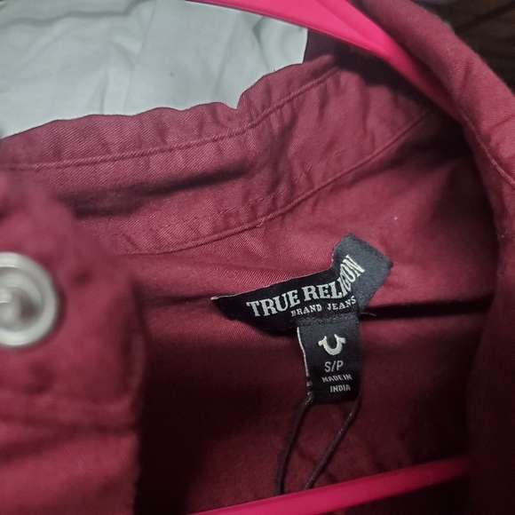 True Religion Western Style Button Up Pearl Snap Long Sleeve Zinfandel Color Men - Picture 4 of 7